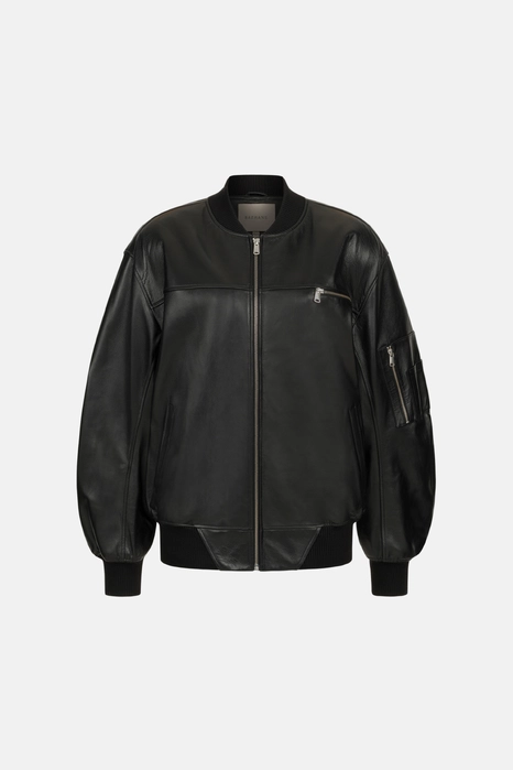 Бомбер укорочений з кишенею на рукаві