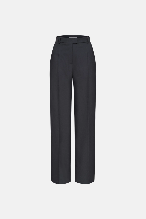 Mid-rise wool trousers with a crease - photo 1