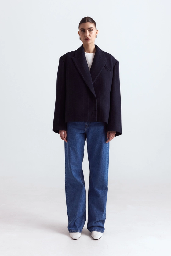 Пальто-жакет оверсайз з трикутничком 