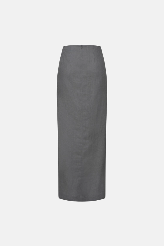 Linen maxi skirt with knot - photo 2