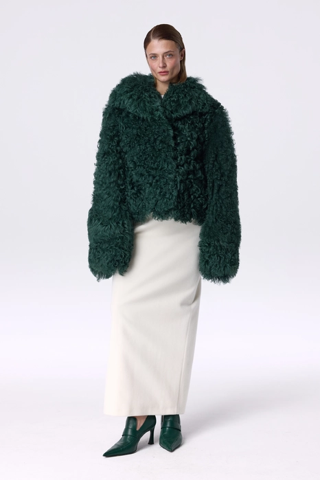 Curly sheepskin coat