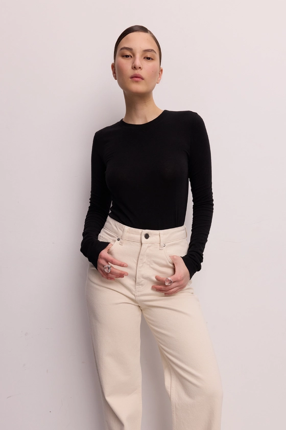 Лонгслів приталений напівпрозорий 