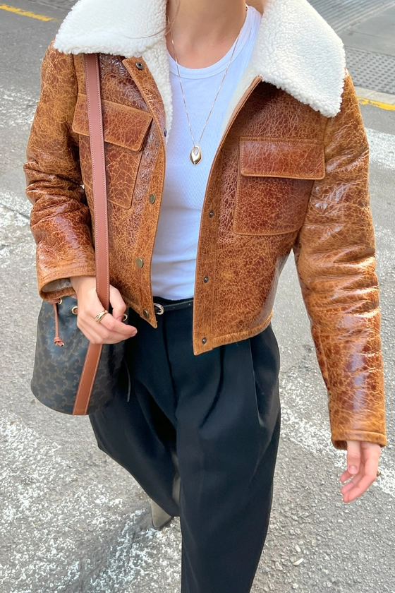 Дублянка-кроп з накладними карманами 