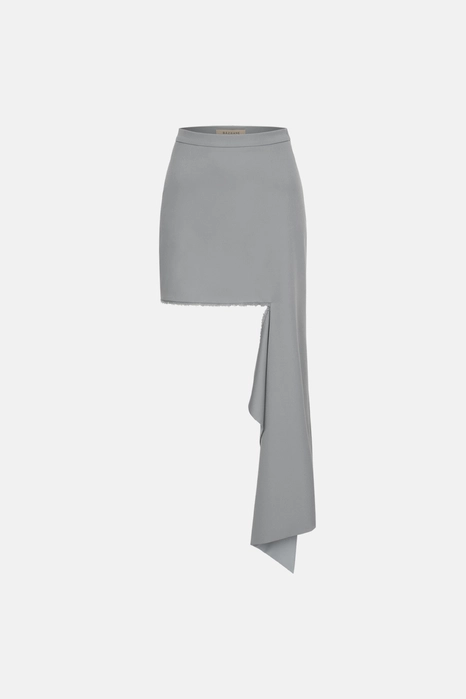 Спідниця котонова міні з відрізаною деталлю