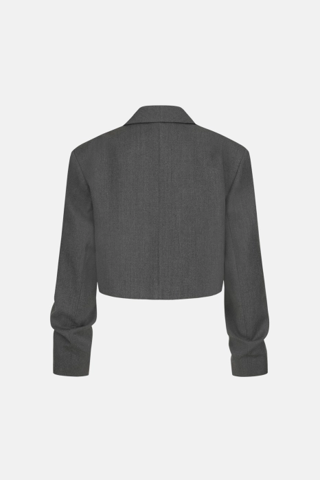 Жакет кроп вовняний зі збіркою на рукаві