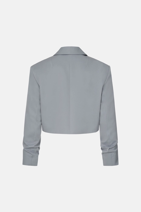 Жакет кроп котоновий зі збіркою на рукаві