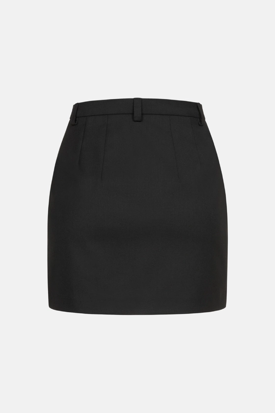 Спідниця міні вовняна з високою посадкою 