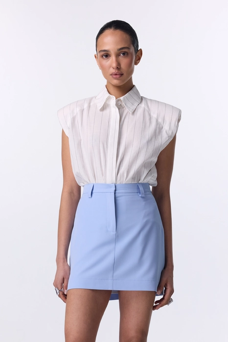 Спідниця міні котонова з високою посадкою