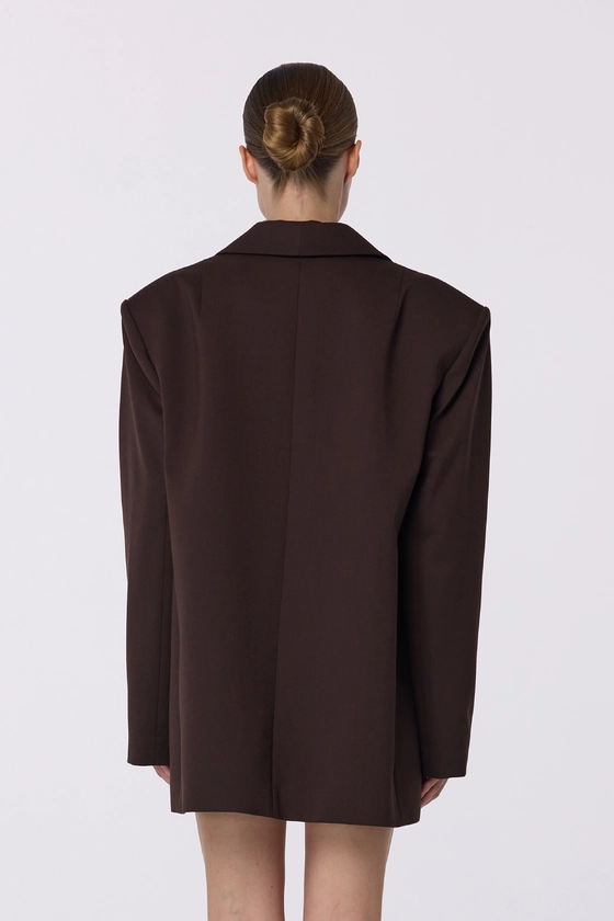 Жакет вовняний двобортний оверсайз з підплічниками 