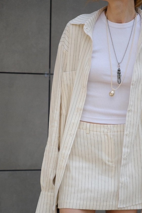 Спідниця лляна міні з середньою посадкою 