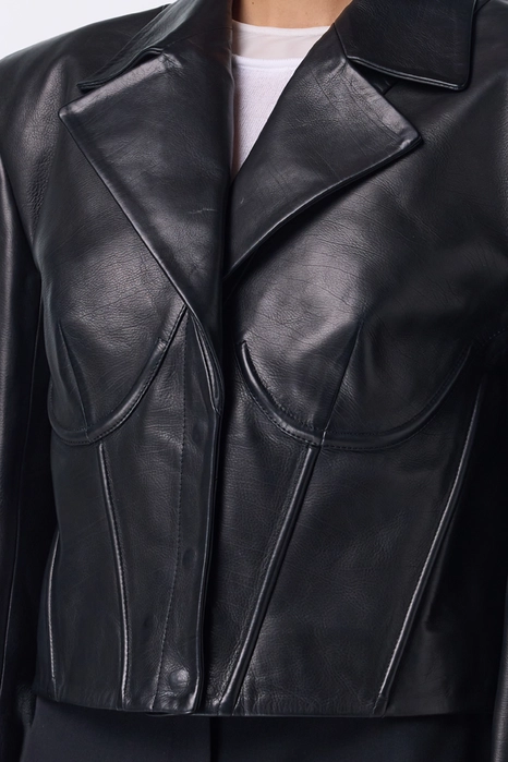 Sculpt leather jacket