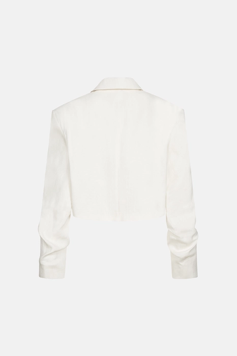 Жакет кроп лляний зі збіркою на рукаві