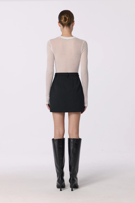 High-waisted wool mini skirt - photo 4