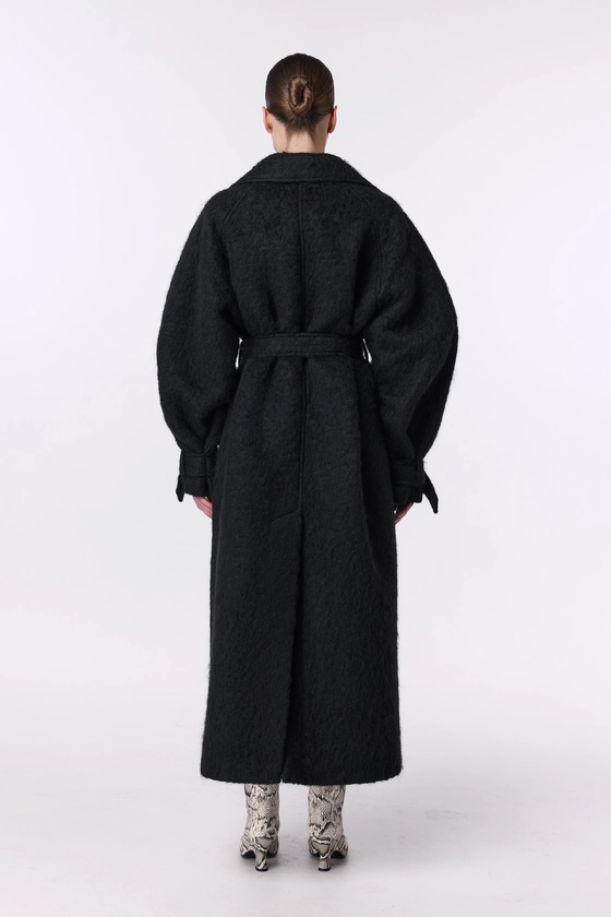 Пальто з альпаки максі зі спущеним рукавом 