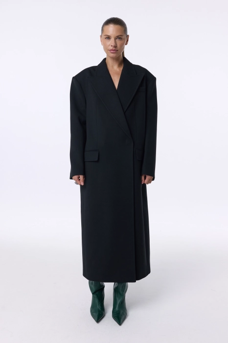 Oversized straight-cut coat