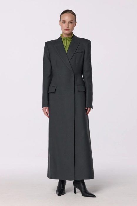 Пальто приталене з акцентним плечем Пальто приталене з акцентним плечем
