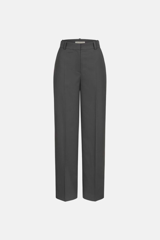 Mid-rise wool trousers with a crease - photo 1