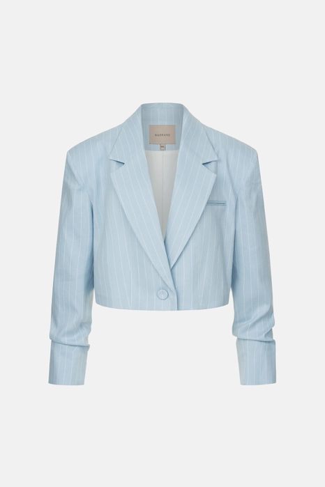 Жакет кроп лляний зі збіркою на рукаві