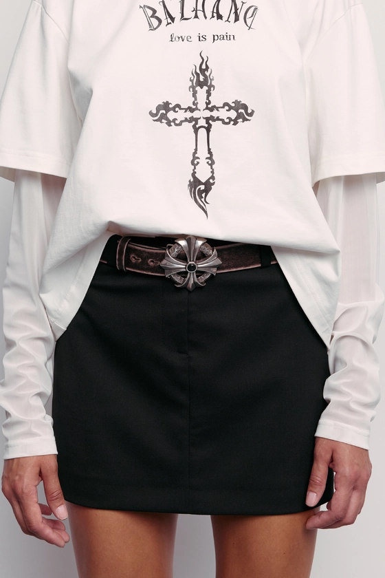 Спідниця вовняна міні з середньою посадкою 