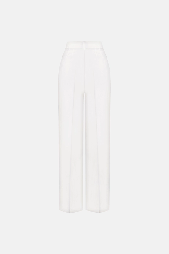 Брюки котонові на середній посадці зі стрілками 