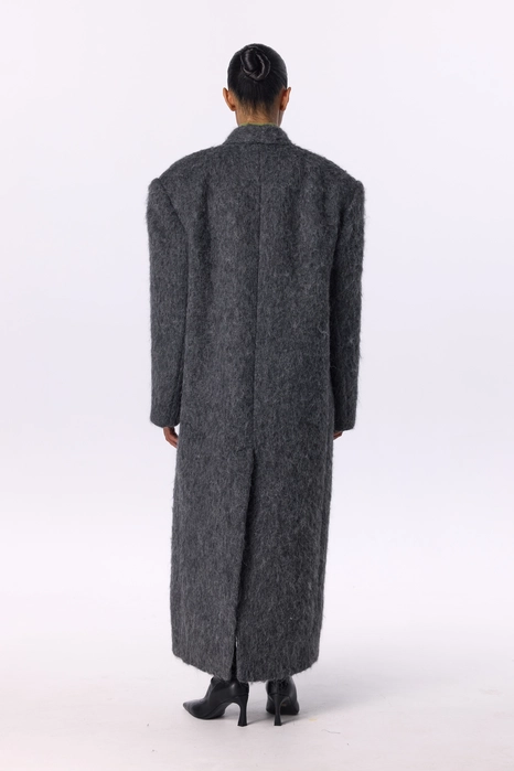 Пальто оверсайз прямого крою з альпаки