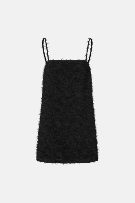 Сукня міні пухнаста на тонких брителях