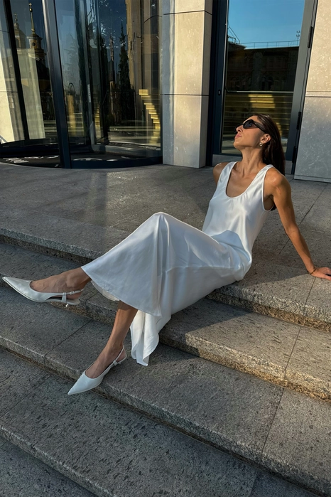 Спідниця атласна максі