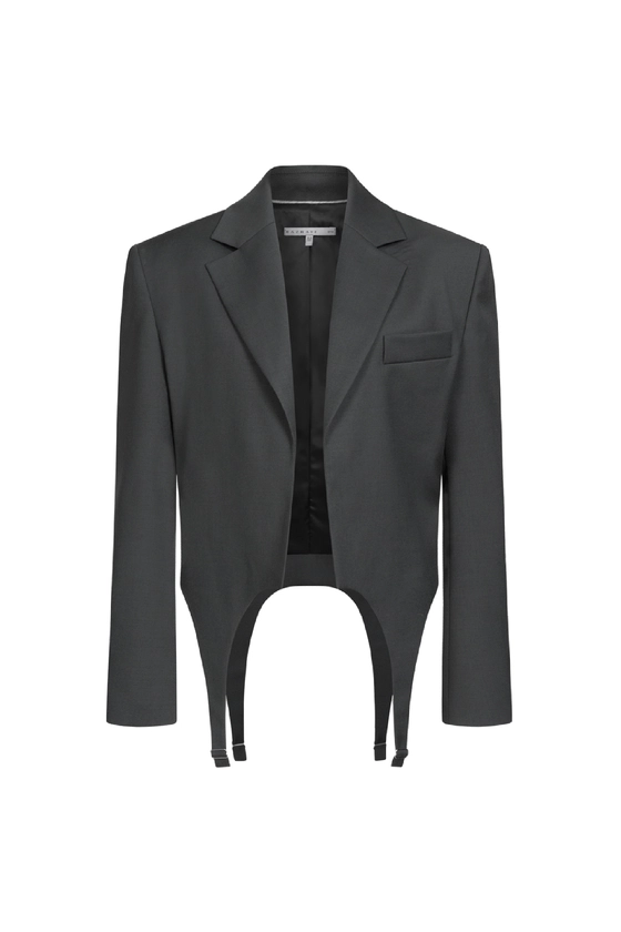 Жакет кроп вовняний з гартерами 