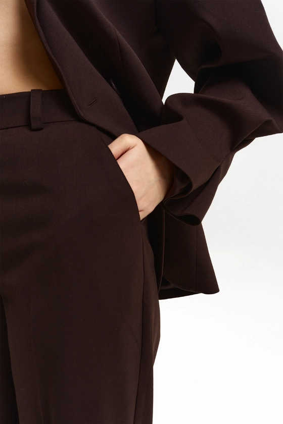 Mid-rise wool trousers with arrows 