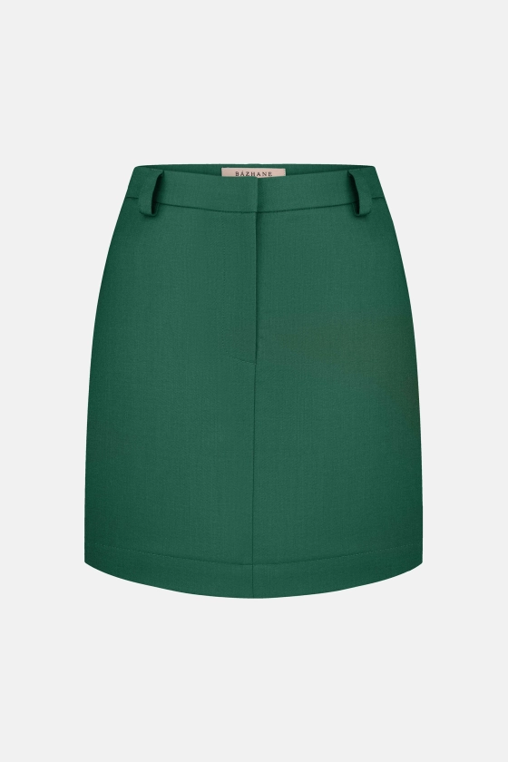 Спідниця міні вовняна з високою посадкою 