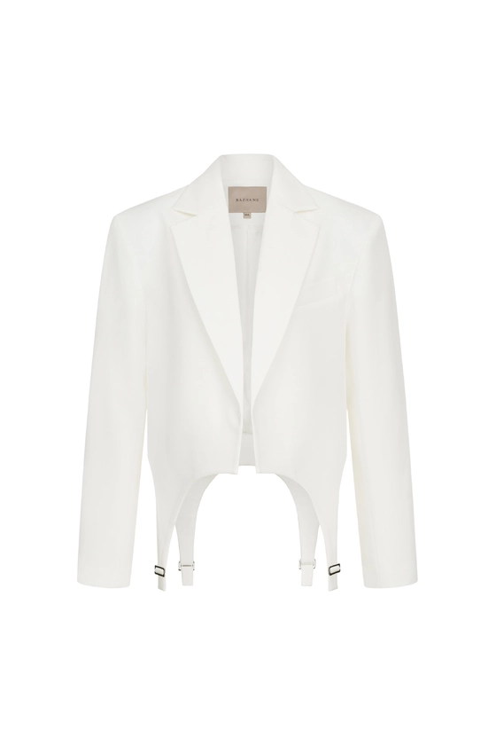 Жакет кроп котоновий з гартерами 