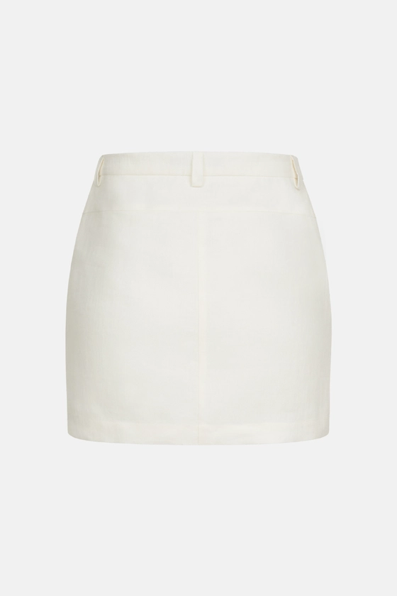 Спідниця лляна міні з середньою посадкою 