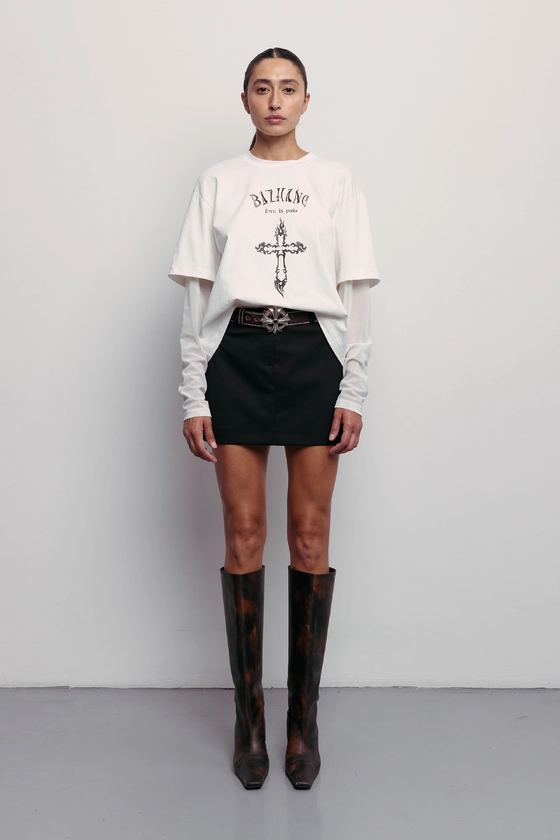 Спідниця вовняна міні з середньою посадкою 