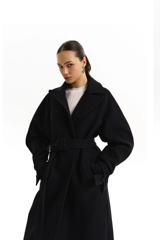 Пальто максі зі спущеним рукавом 