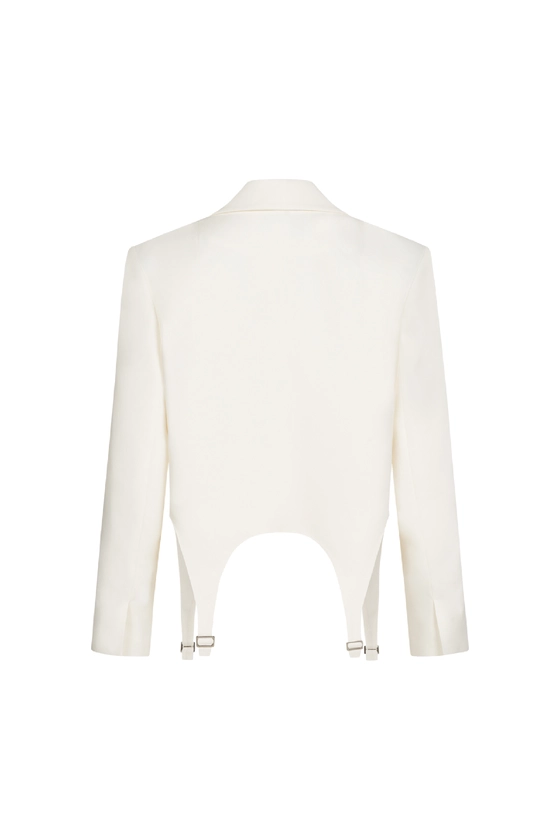 Жакет кроп котоновий з гартерами 