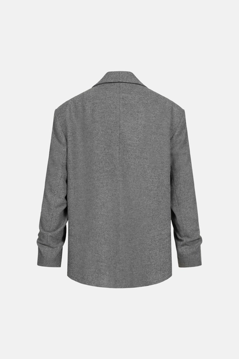 Пальто-жакет оверсайз із збіркою на рукаві