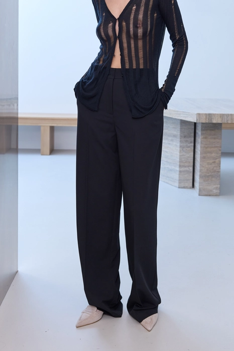 Брюки котонові на середній посадці зі стрілками