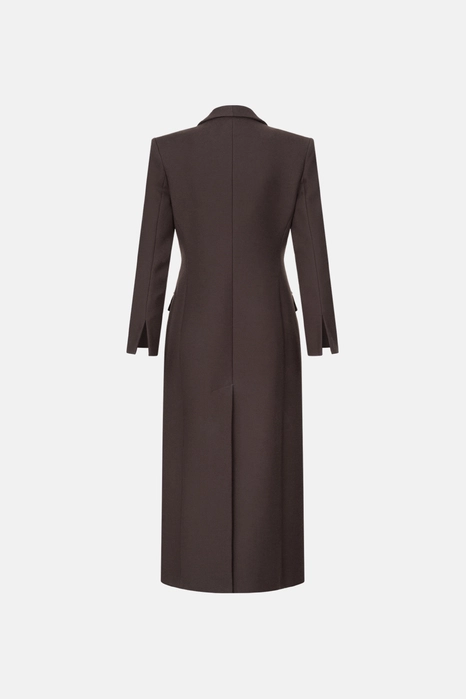 Пальто приталене з акцентним плечем