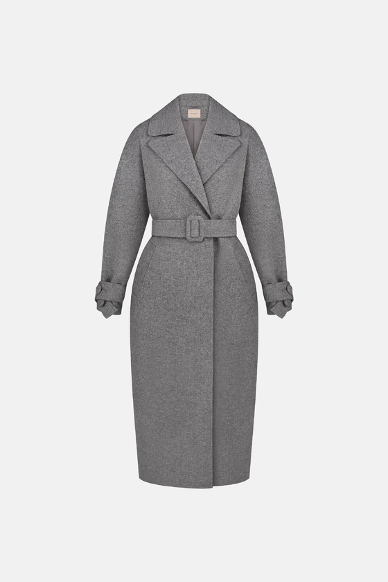 Maxi coat with dropped sleeves 