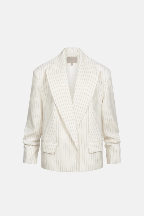 Жакет лляний оверсайз зі збіркою на рукаві