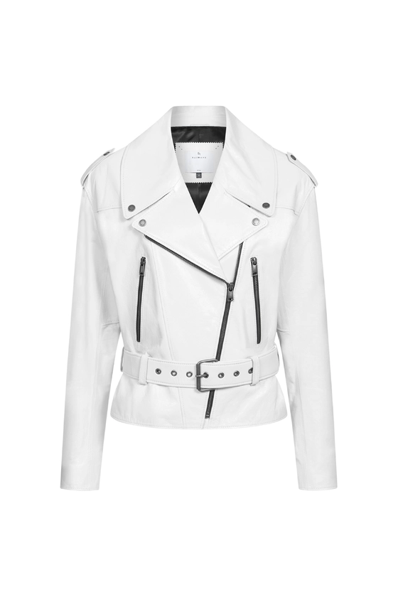 Куртка шкіряна з ременем на талії 