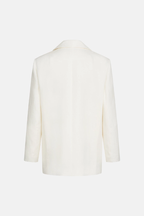 Жакет лляний двобортний оверсайз з підплічниками 