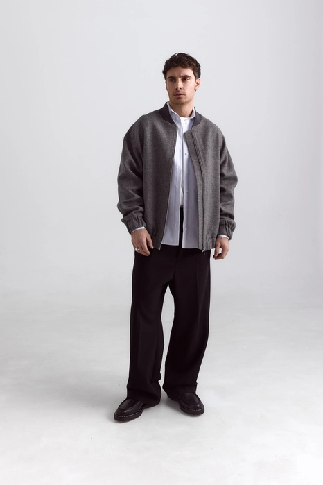 Bomber jacket made of coat fabric