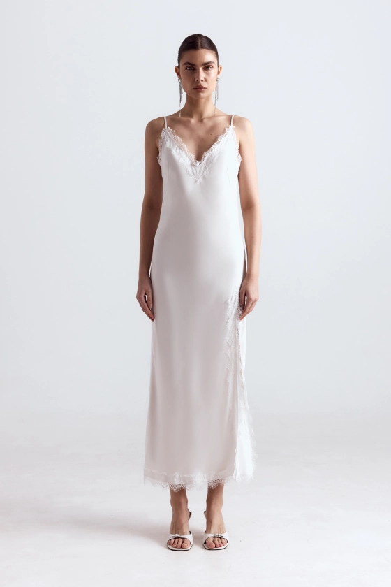 Maxi dress with lace - photo 3
