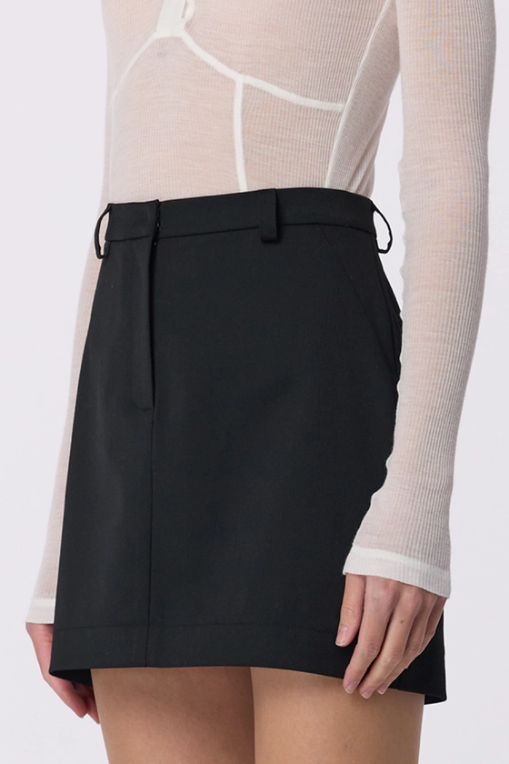 Спідниця міні вовняна з високою посадкою 