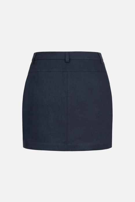 Спідниця лляна міні з середньою посадкою