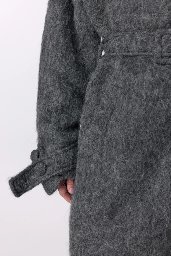 Пальто з альпаки максі зі спущеним рукавом 