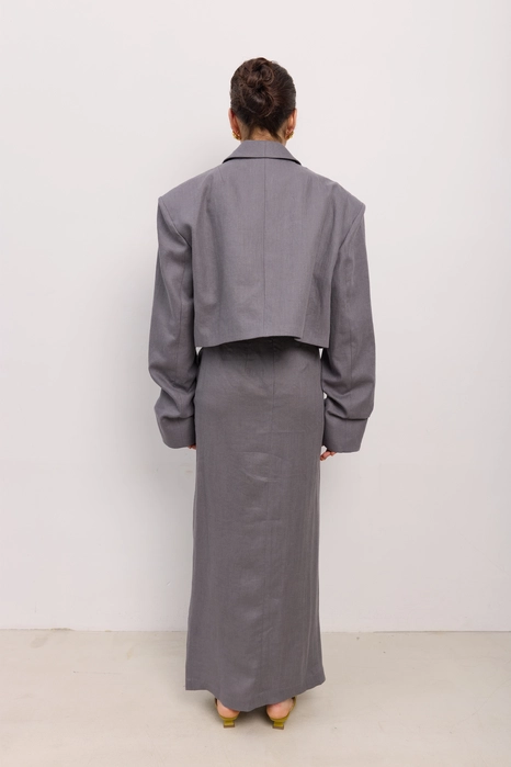 Linen maxi skirt with knot