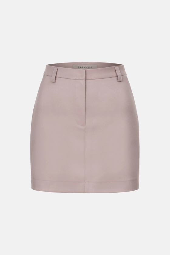 High-waisted mini cotton skirt - photo 1