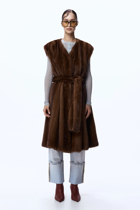 Вінтажна норкова шуба-жилет